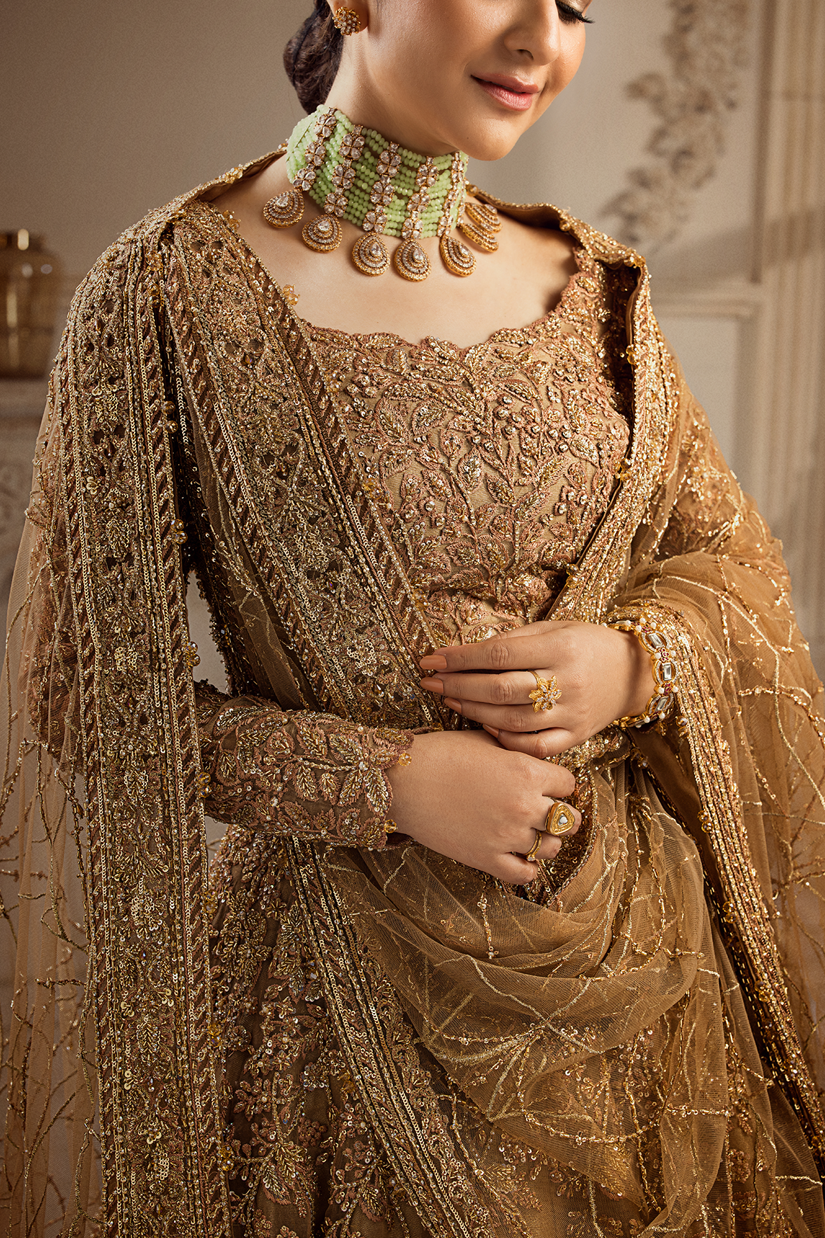 Erum Khan | Iris Bridal Couture 24 | GOLDEN AURA - House Of Hania