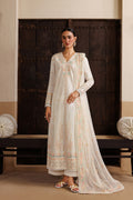 Emaan Adeel EUPHONY P0119 lawn outfit in ivory — front view