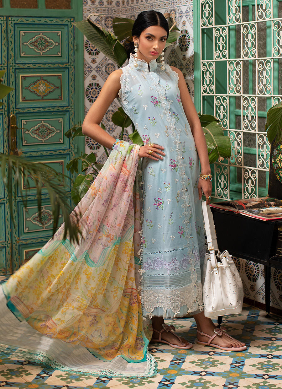 FARAH TALIB AZIZ-BIA SKY-KESH LAWN'23 - House Of Hania