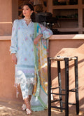 FARAH TALIB AZIZ-BIA SKY-KESH LAWN'23 - House Of Hania