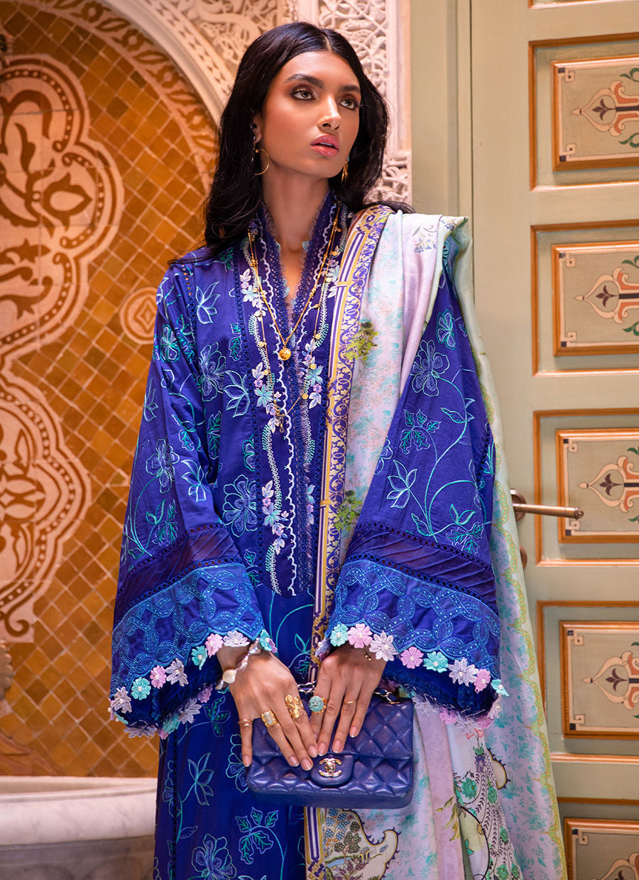 FARAH TALIB AZIZ-JARDIN BLUE -KESH LAWN'23 - House Of Hania