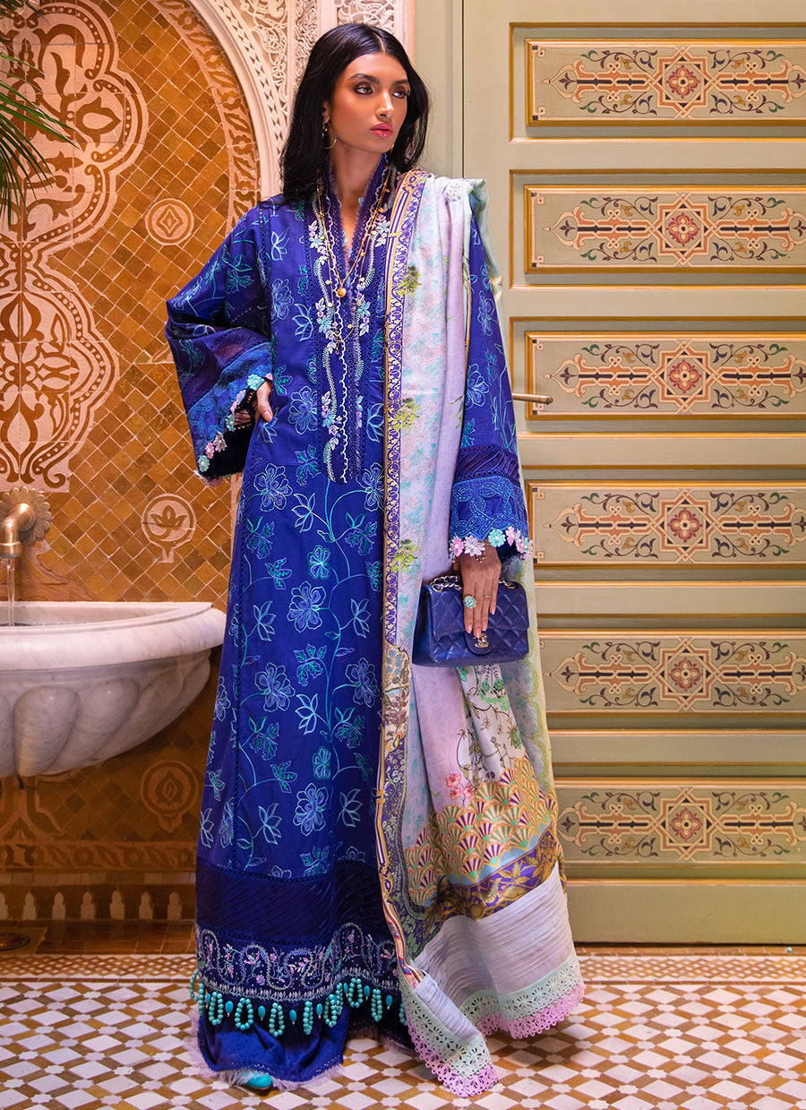 FARAH TALIB AZIZ-JARDIN BLUE -KESH LAWN'23 - House Of Hania