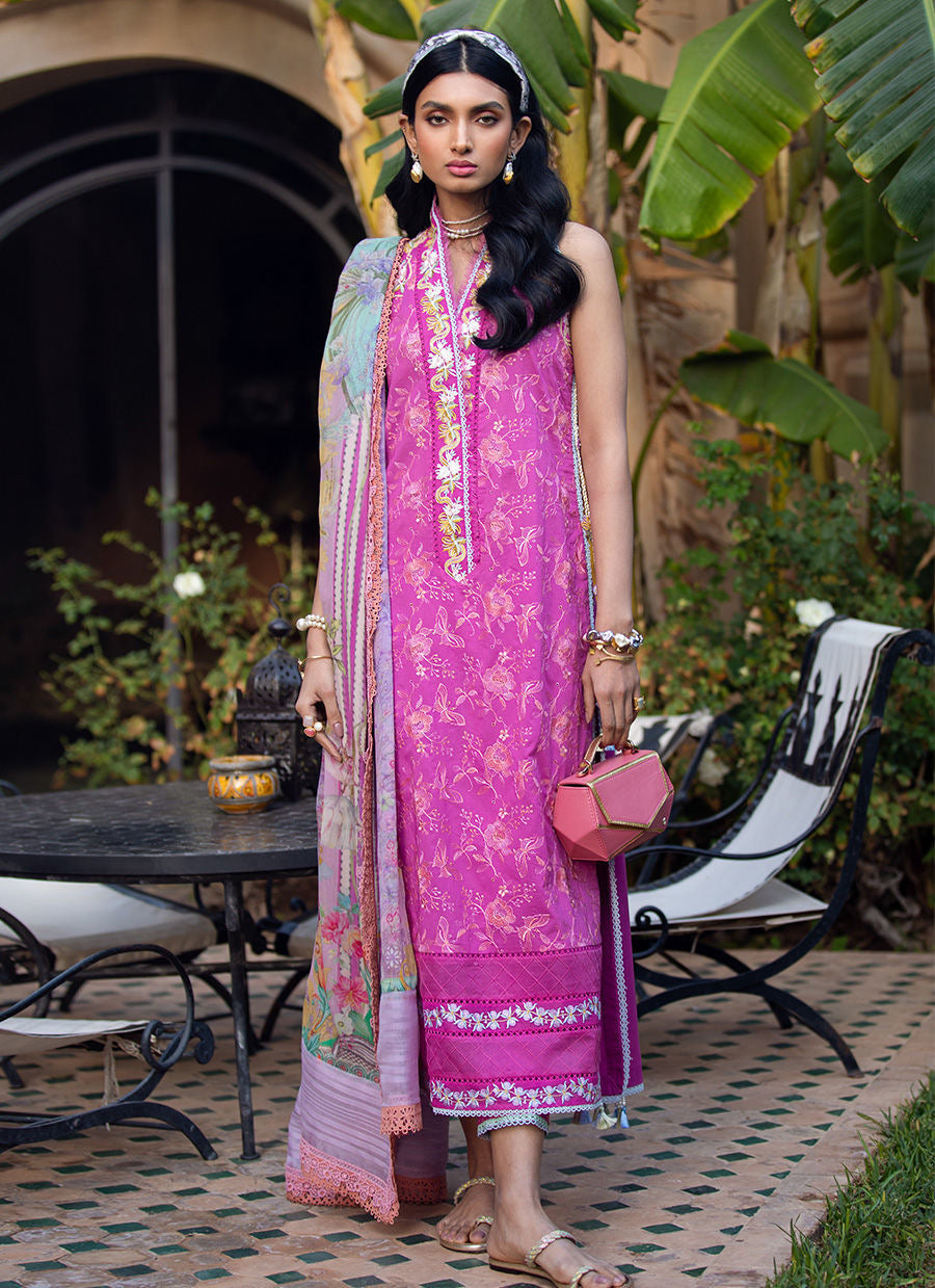 FARAH TALIB AZIZ-MARRAKECH MAGENTA-KESH LAWN'23 - House Of Hania