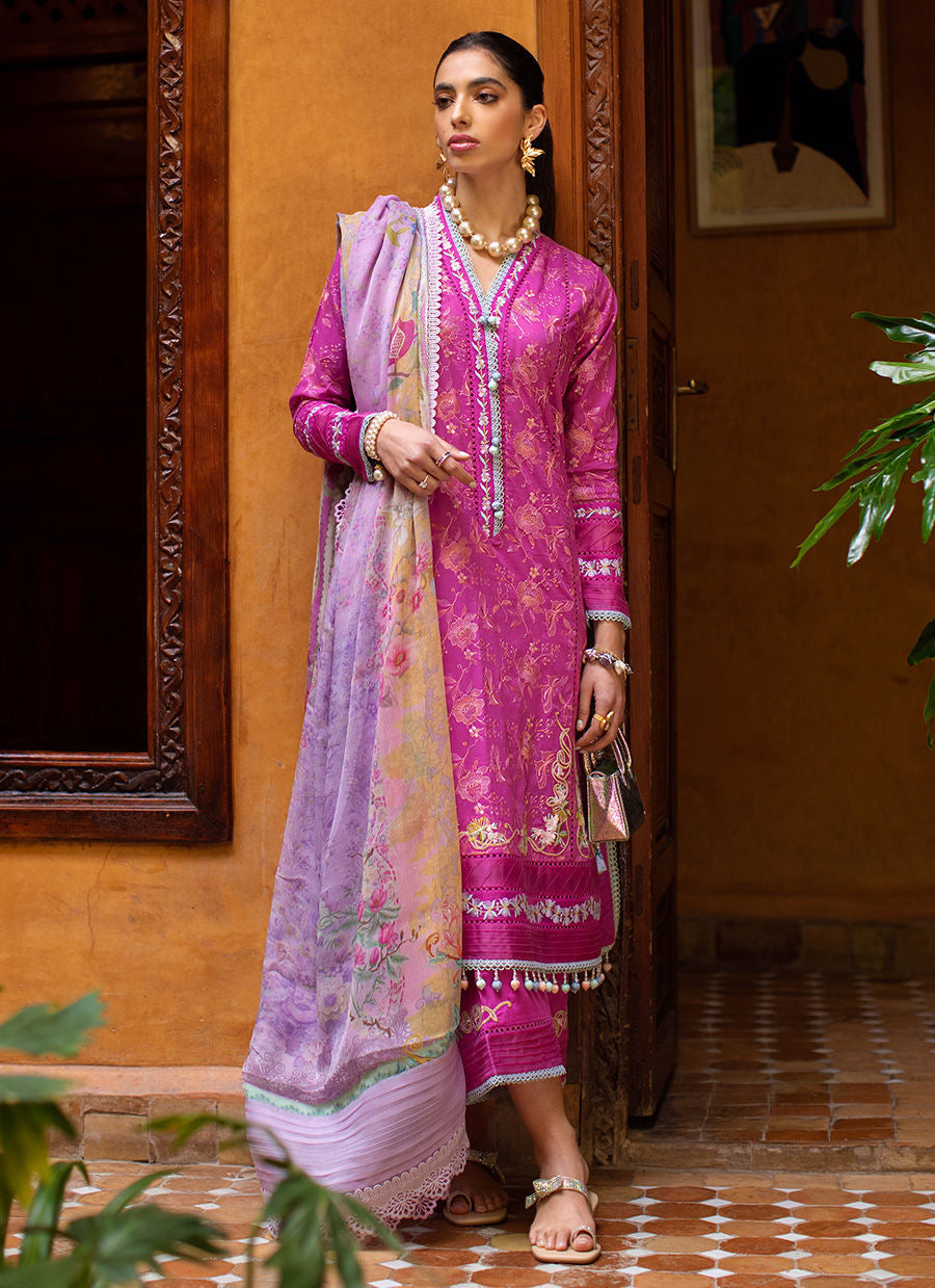 FARAH TALIB AZIZ-MARRAKECH MAGENTA-KESH LAWN'23 - House Of Hania