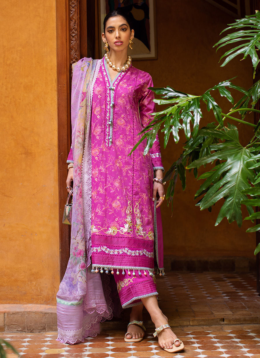 FARAH TALIB AZIZ-MARRAKECH MAGENTA-KESH LAWN'23 - House Of Hania