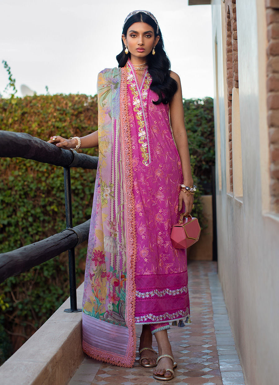 FARAH TALIB AZIZ-MARRAKECH MAGENTA-KESH LAWN'23 - House Of Hania