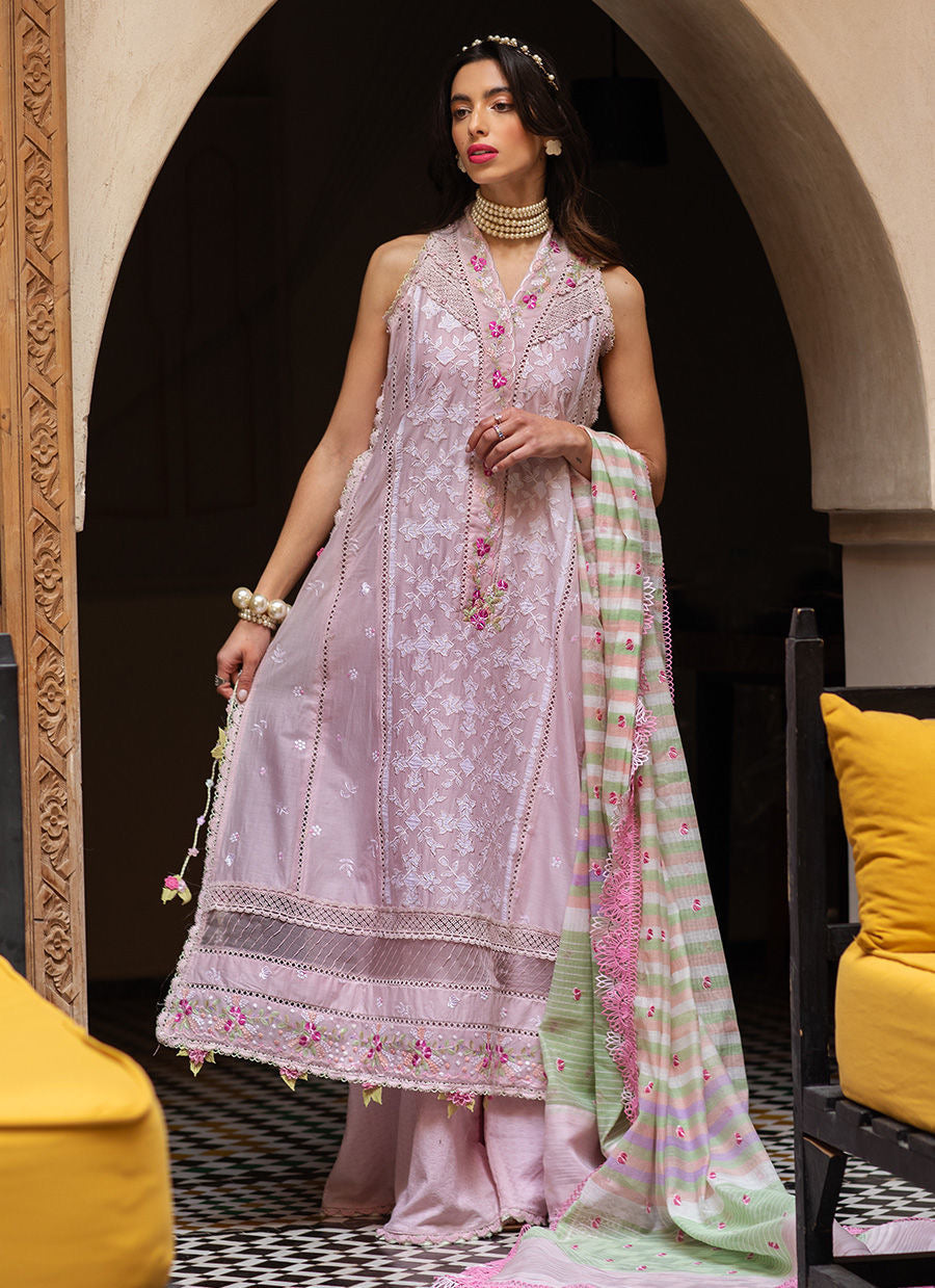 FARAH TALIB AZIZ-SETTI BLUSH -KESH LAWN'23 - House Of Hania