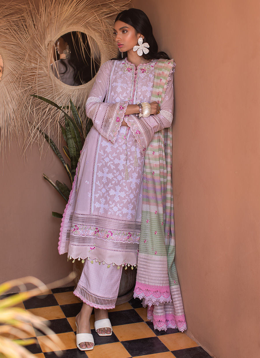 FARAH TALIB AZIZ-SETTI BLUSH -KESH LAWN'23 - House Of Hania