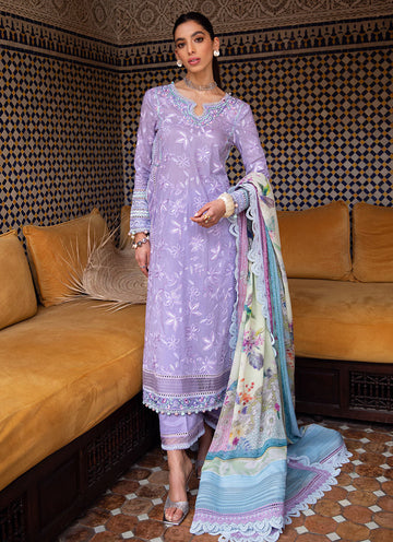 FARAH TALIB AZIZ-ZAT LAVENDER -KESH LAWN'23 - House Of Hania