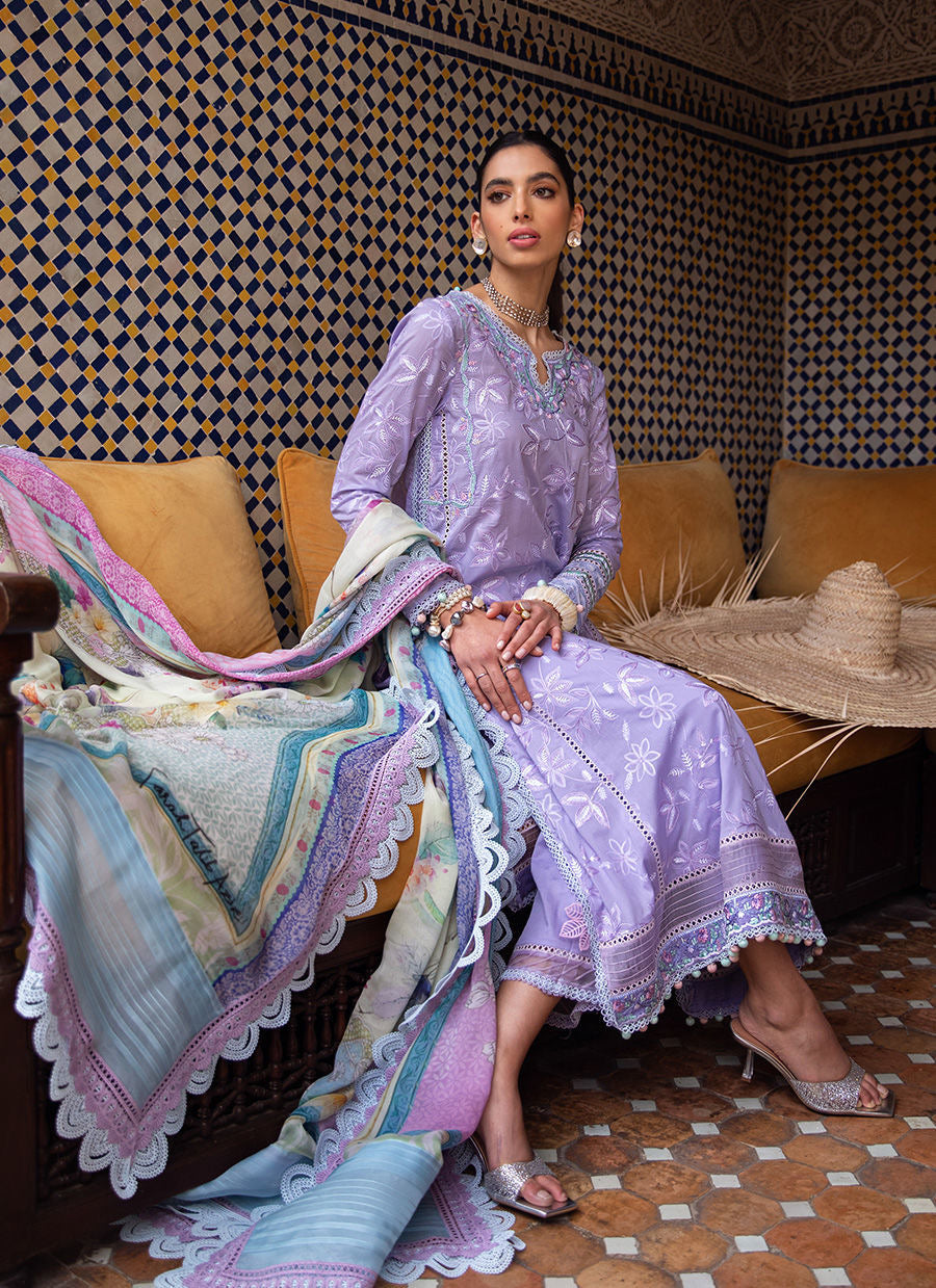 FARAH TALIB AZIZ-ZAT LAVENDER -KESH LAWN'23 - House Of Hania