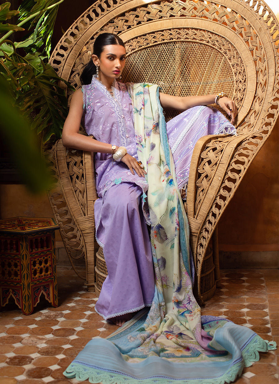 FARAH TALIB AZIZ-ZAT LAVENDER -KESH LAWN'23 - House Of Hania