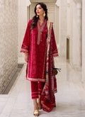 FARAH TALIB AZIZ-ZEITOUN RED-KESH LAWN'23 - House Of Hania