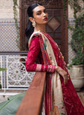 FARAH TALIB AZIZ-ZEITOUN RED-KESH LAWN'23 - House Of Hania