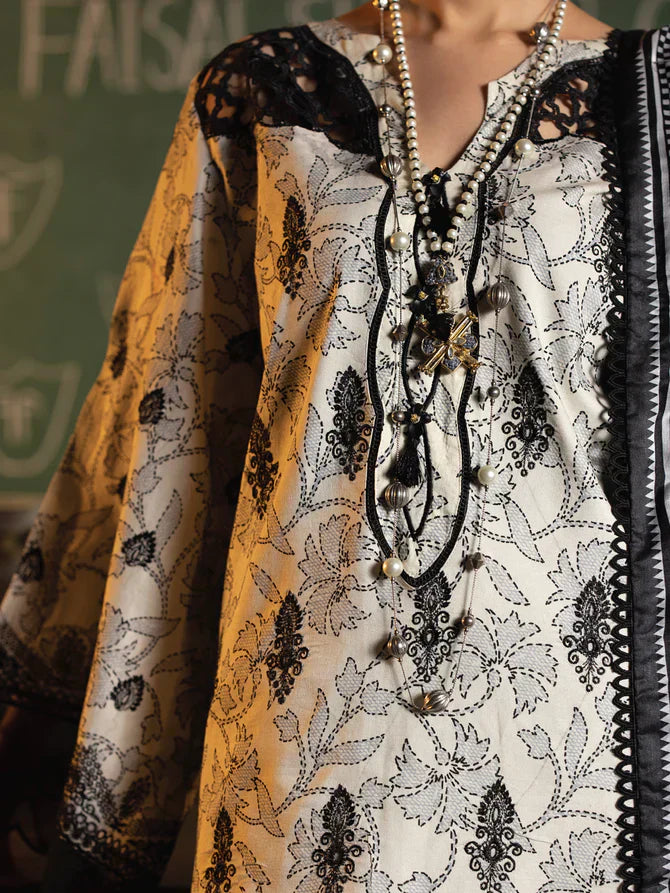 Faiza Faisal | Maya Luxury Lawn | Deniz - House Of Hania