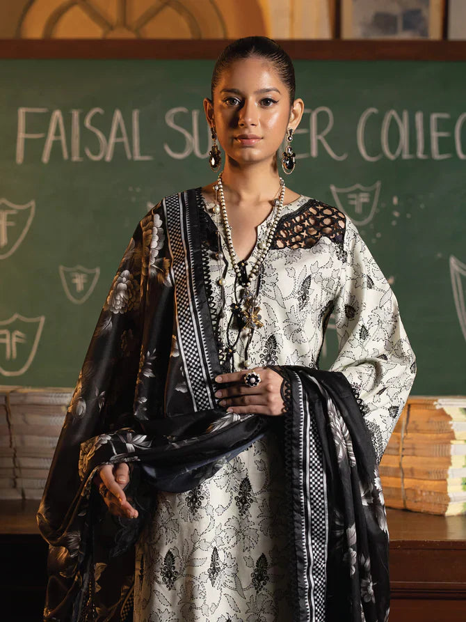 Faiza Faisal | Maya Luxury Lawn | Deniz - House Of Hania