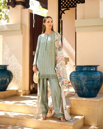 Faiza Saqlain Arnett – Embroidered Net Suit (3-Piece) - House Of Hania