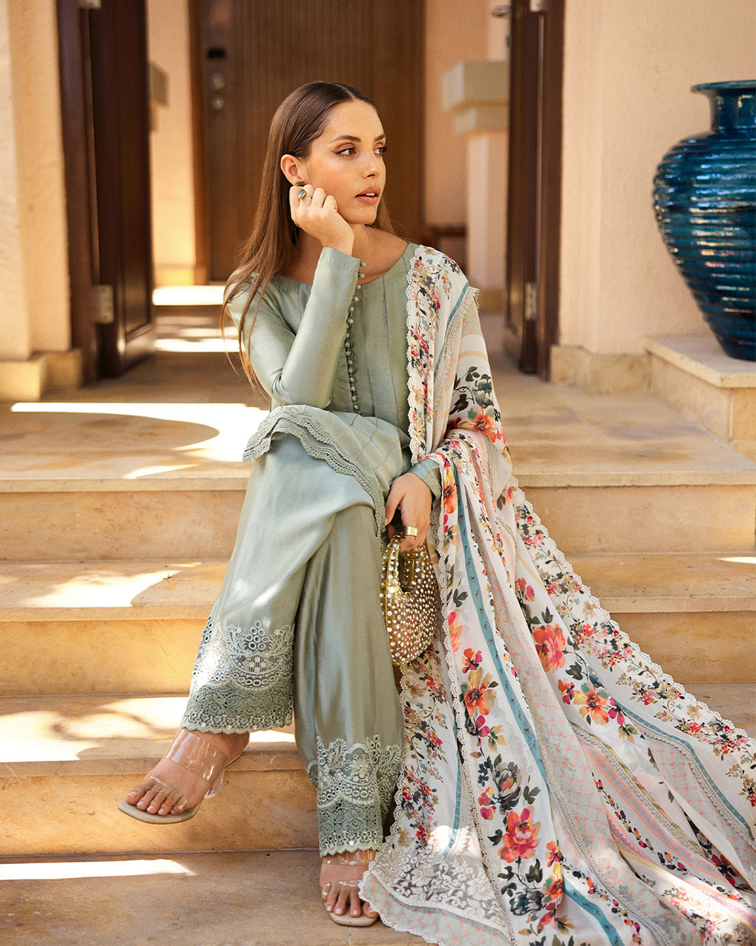 Faiza Saqlain Arnett – Embroidered Net Suit (3-Piece) - House Of Hania