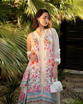 Faiza Saqlain Beldene – Printed Chiffon Gharara Set (3-Piece) - House Of Hania