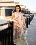 Faiza Saqlain Beldene – Printed Chiffon Gharara Set (3-Piece) - House Of Hania