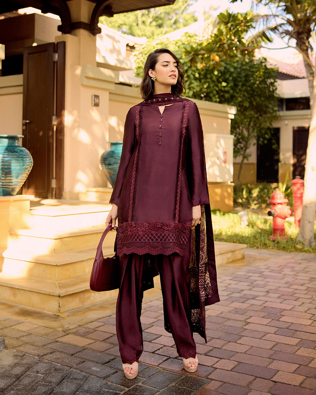 Faiza Saqlain Triana – Printed Organza Suit (3-Piece) - House Of Hania