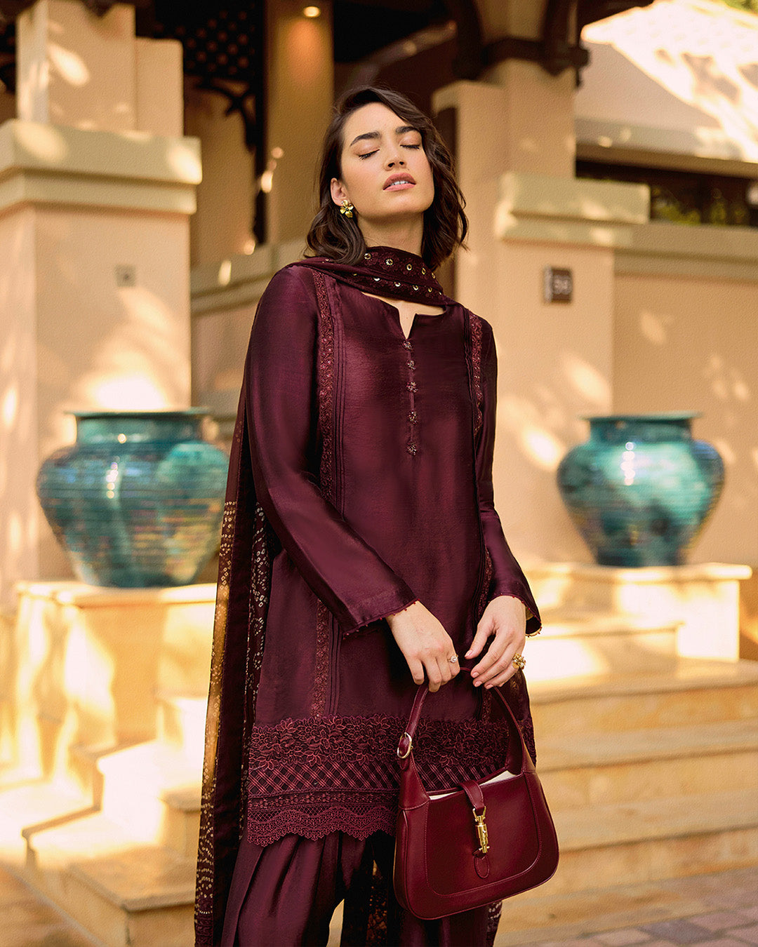 Faiza Saqlain Triana – Printed Organza Suit (3-Piece) - House Of Hania