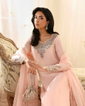 Faiza Saqlain Eleya – Embroidered Raw Silk Suit (3-Piece) - House Of Hania