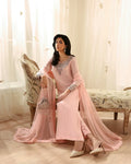 Faiza Saqlain Eleya – Embroidered Raw Silk Suit (3-Piece) - House Of Hania