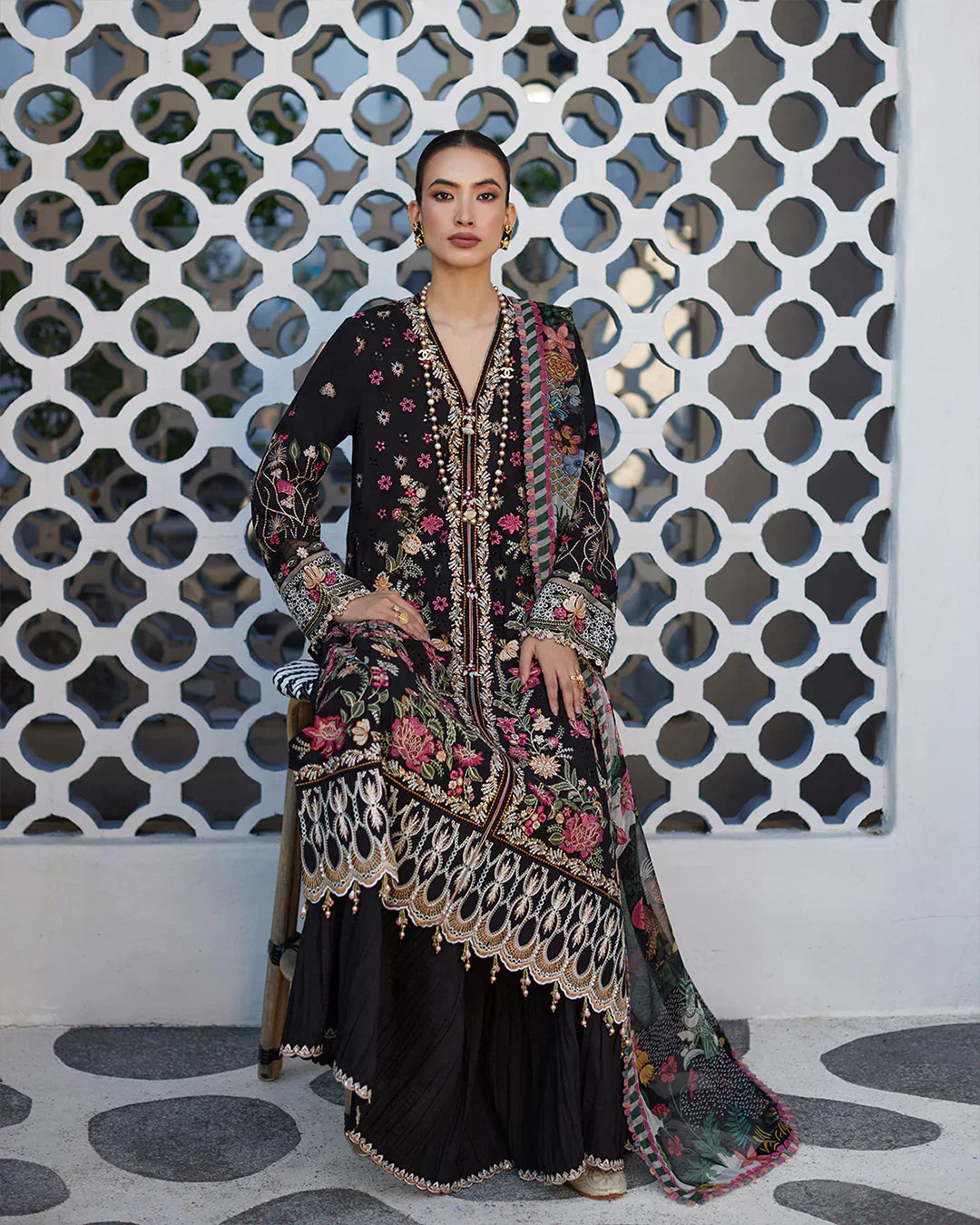 Faiza Saqlain | Liliana Luxury Lawn 24 | Merle - House Of Hania