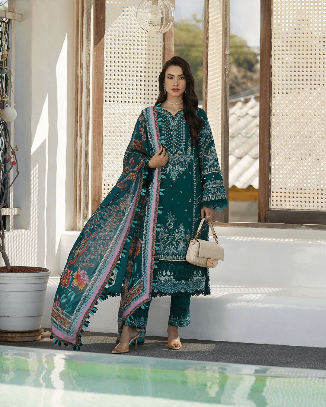 Faiza Saqlain Milena – Printed Lawn Suit (3-Piece) - House Of Hania