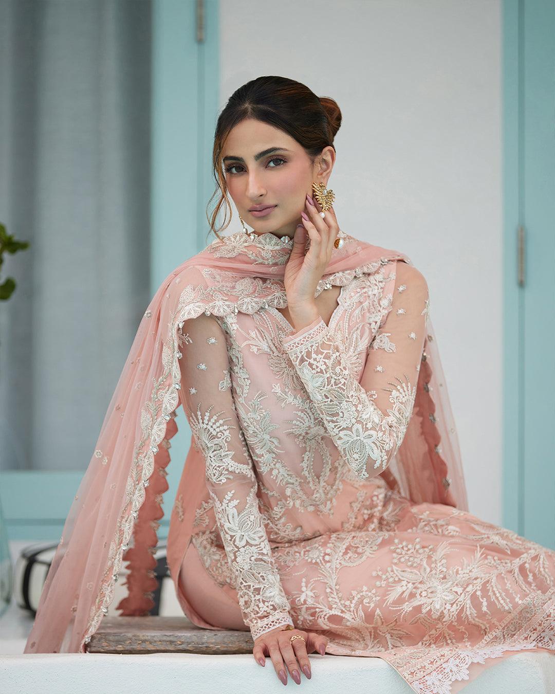 Faiza Saqlain Valetta – Embroidered Lawn Suit (3-Piece) - House Of Hania