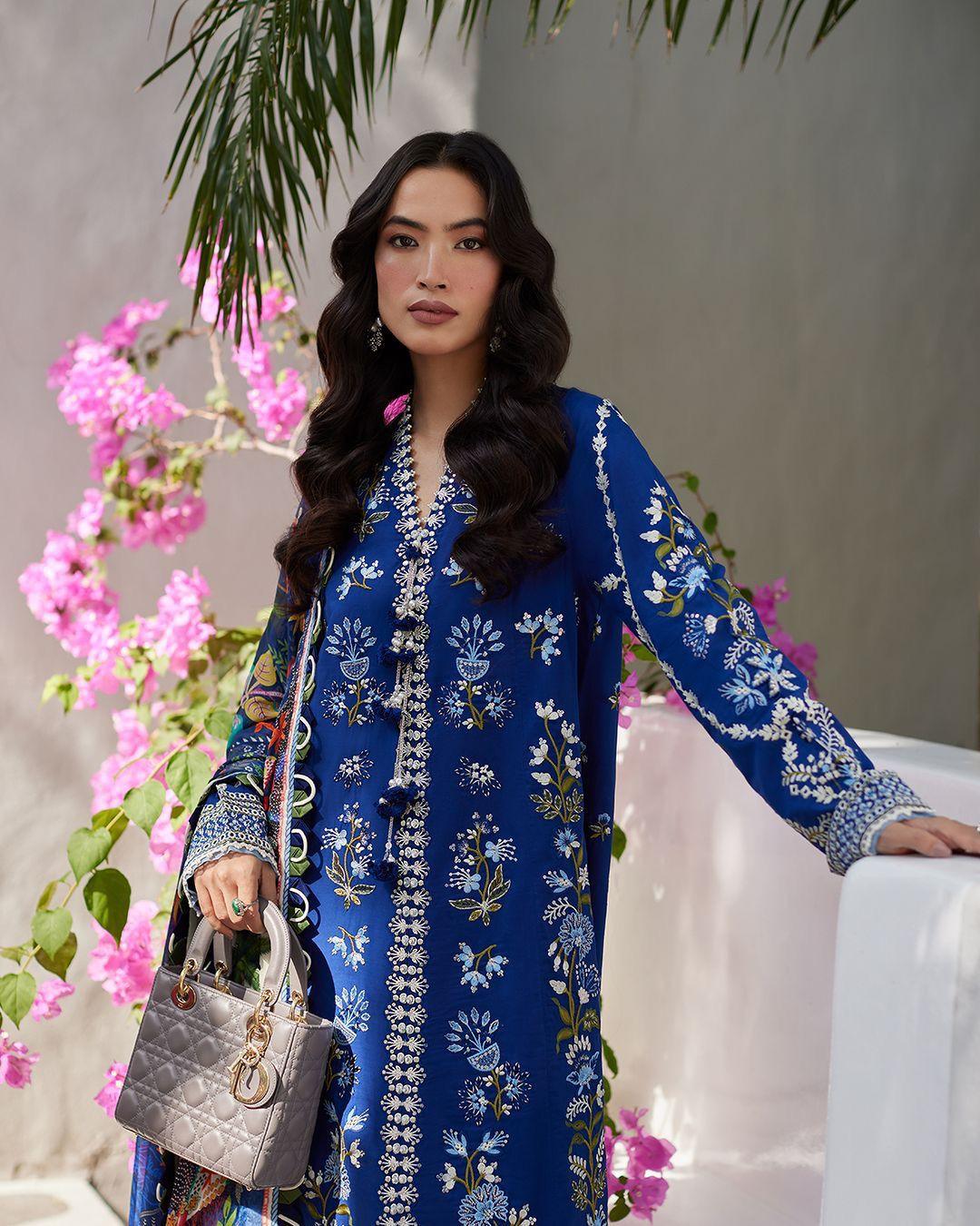 Faiza Saqlain Veira – Embroidered Organza Suit (3-Piece) - House Of Hania