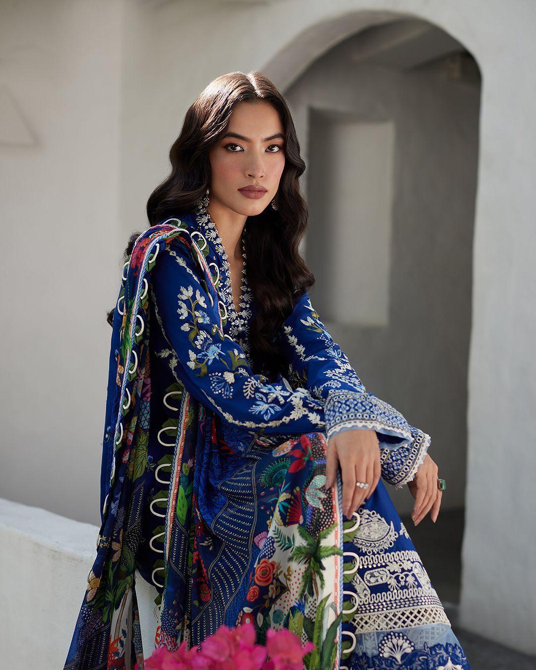 Faiza Saqlain Veira – Embroidered Organza Suit (3-Piece) - House Of Hania