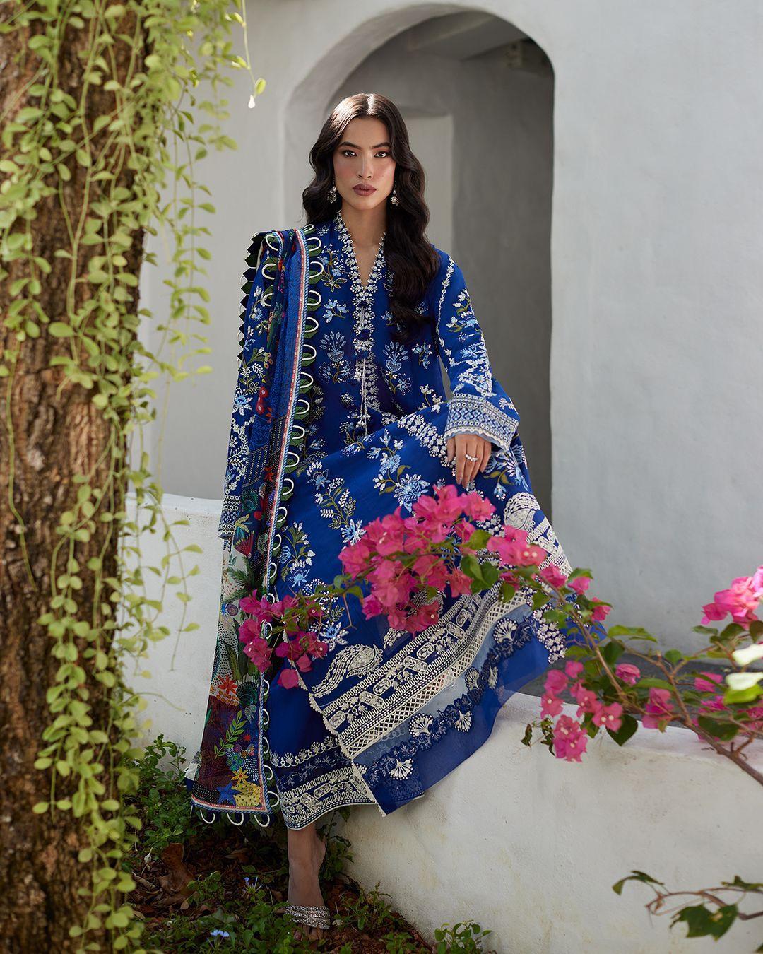 Faiza Saqlain Veira – Embroidered Organza Suit (3-Piece) - House Of Hania