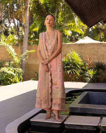 Faiza Saqlain Peony – Embroidered Lawn Suit (3-Piece) - House Of Hania