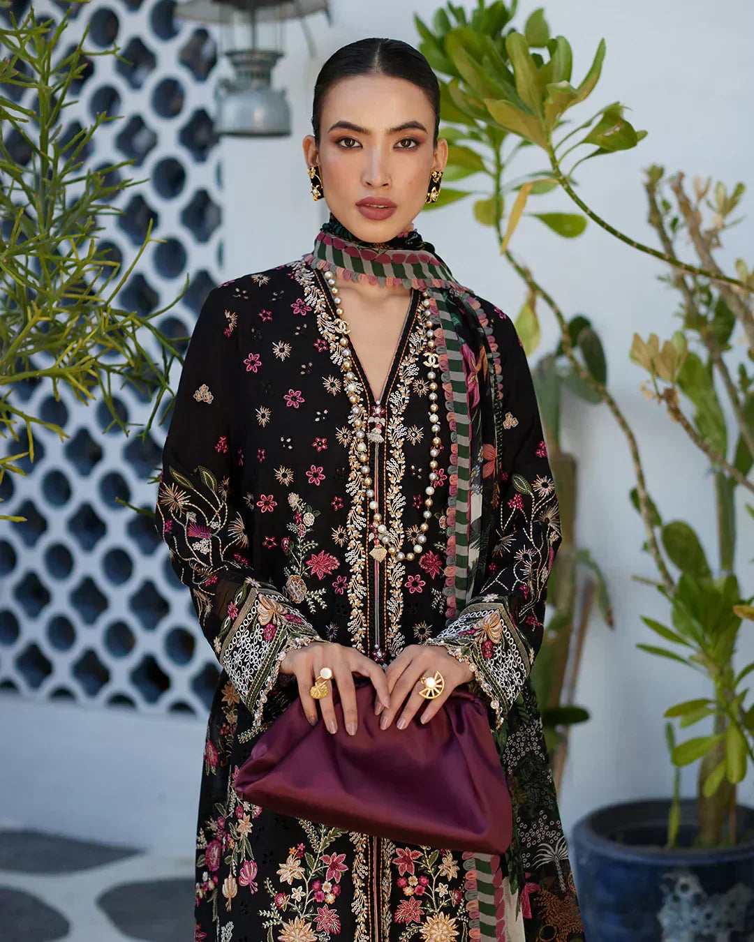 Faiza Saqlain | Liliana Luxury Lawn 24 | Merle - House Of Anaya