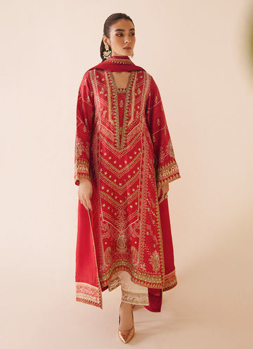 Farah Talib Aziz | Designer Picks 24 | ANEETA CRIMSON SHIRT AND DUPATTA - House Of Hania