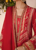 Farah Talib Aziz | Designer Picks 24 | ANEETA CRIMSON SHIRT AND DUPATTA - House Of Hania