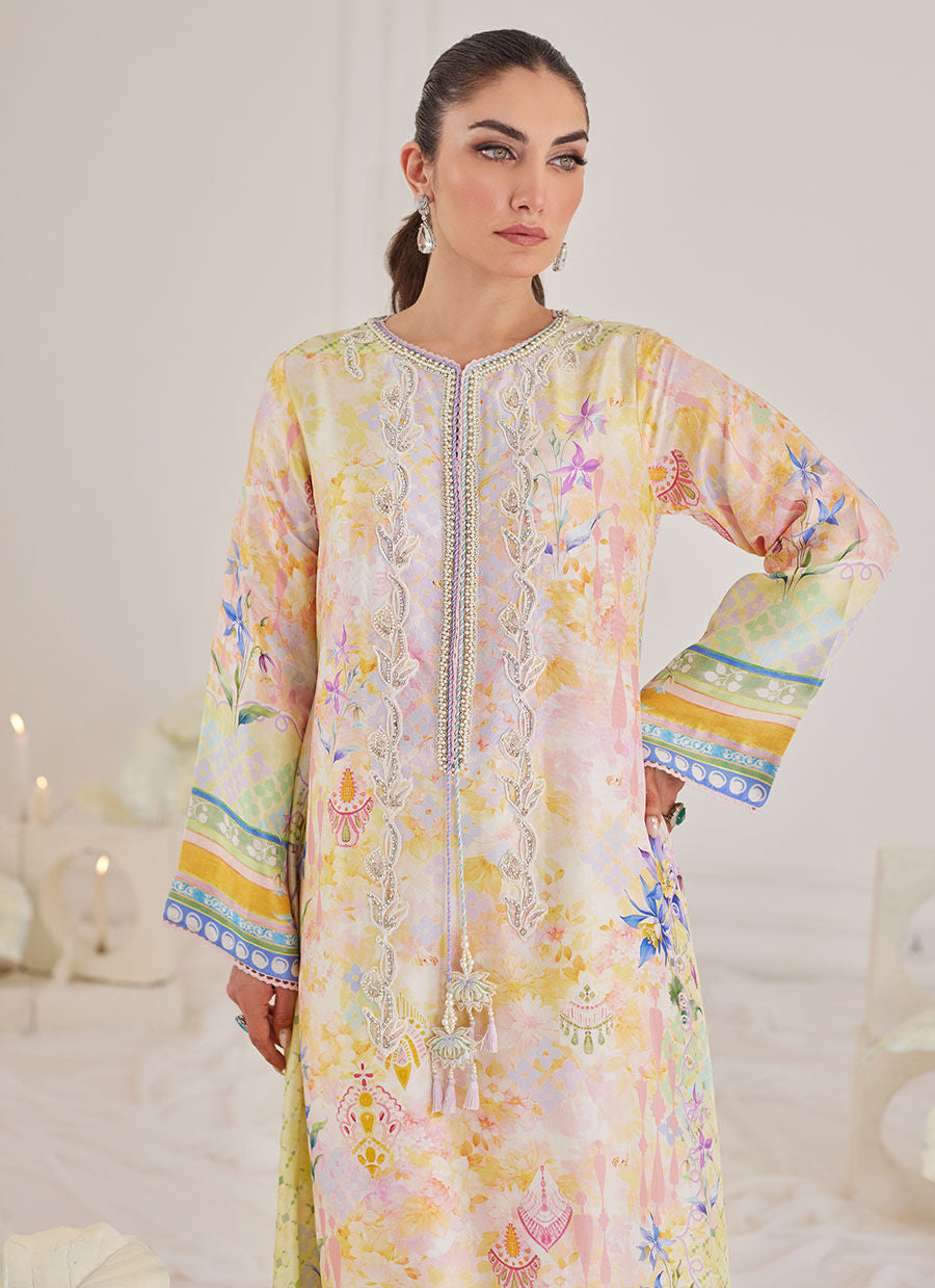 Farah Talib Aziz | Designer Picks 24 | BLANCA RAW SILK KAFTAN - House Of Hania