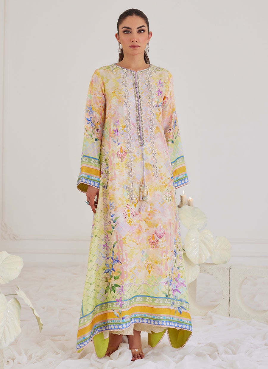 Farah Talib Aziz | Designer Picks 24 | BLANCA RAW SILK KAFTAN - House Of Hania