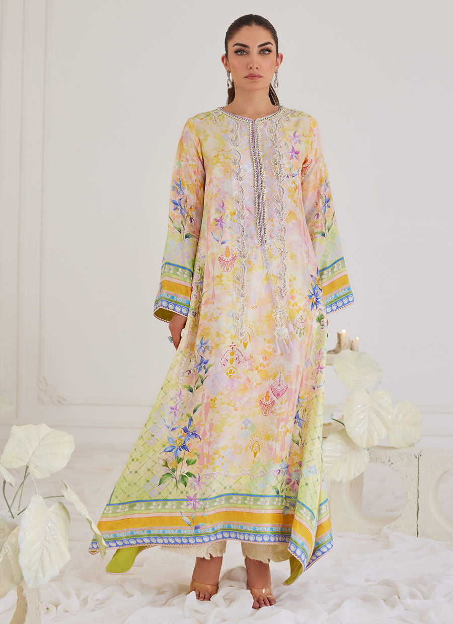 Farah Talib Aziz | Designer Picks 24 | BLANCA RAW SILK KAFTAN - House Of Hania