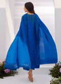 Farah Talib Aziz | Designer Picks 24 | CHARR BLUE EMBROIDERED RAW SILK SHIRT AND DUPATTA - House Of Hania