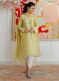 Farah Talib Aziz | Designer Picks 24 | EDEN KIWI SHIRT AND DUPATTA - House Of Hania