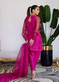 Farah Talib Aziz | Designer Picks 24 | ELIO HOT PINK RAW SILK SHIRT WITH DUPATTA - House Of Hania