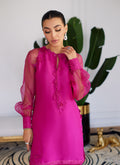 Farah Talib Aziz | Designer Picks 24 | ELIO HOT PINK RAW SILK SHIRT WITH DUPATTA - House Of Hania
