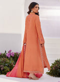 Farah Talib Aziz | Designer Picks 24 | ELYNA CORAL EMBROIDERED RAW SILK SHIRT AND DUPATTA - House Of Hania