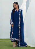 Farah Talib Aziz | Designer Picks 24 | HAN NAVY EMBROIDERED SHIRT AND DUPATTA - House Of Hania