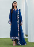 Farah Talib Aziz | Designer Picks 24 | HAN NAVY EMBROIDERED SHIRT AND DUPATTA - House Of Hania