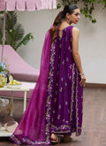 Farah Talib Aziz | Designer Picks 24 | IRINA PLUM EMBROIDERED RAW SILK SHIRT WITH DUPATTA - House Of Hania