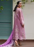Farah Talib Aziz | Designer Picks 24 | IVAN MAUVE EMBROIDERED COTTON NET SHIRT WITH MEDIUM SILK DUPATTA - House Of Hania