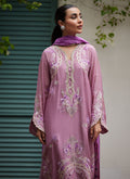 Farah Talib Aziz | Designer Picks 24 | IVAN MAUVE EMBROIDERED COTTON NET SHIRT WITH MEDIUM SILK DUPATTA - House Of Hania